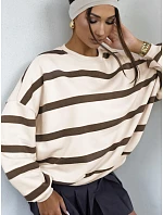 Bluza damska oversize w beżowa model 22352974 - FashionStreet Bluza damska oversize w beżowa model 22352974 - FashionStreet
