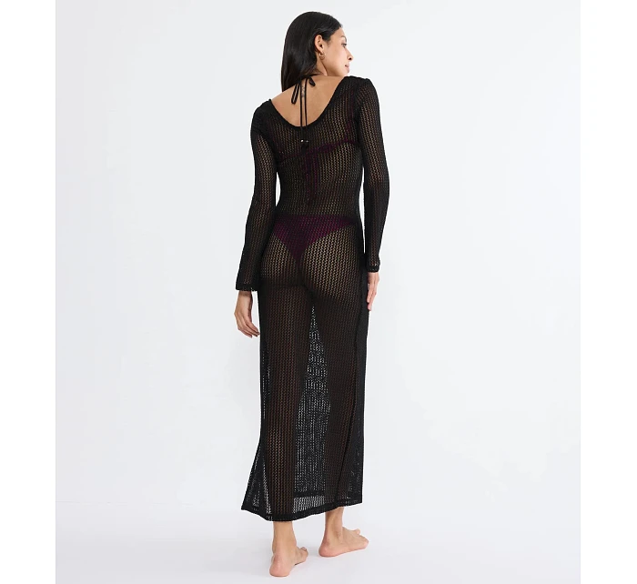 Beach MyWear Crochet Long Dress LSL - BLACK - TRIUMPH BLACK - TRIUMPH
