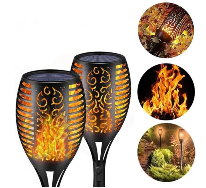 SOLÁRNÍ SVÍTILNA TANČÍCÍ PLAMENY 12X12X78CM 36 LED XXXL SOLÁRNÍ SVÍTILNA TANČÍCÍ PLAMENY 12X12X78CM 36 LED XXXL