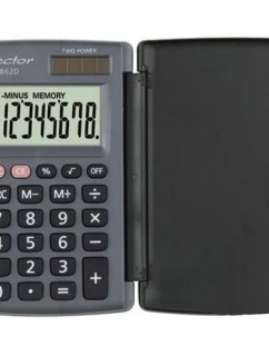 Kapesní kalkulačka Vector s flipovým krytem KAV CH-862D, šedá