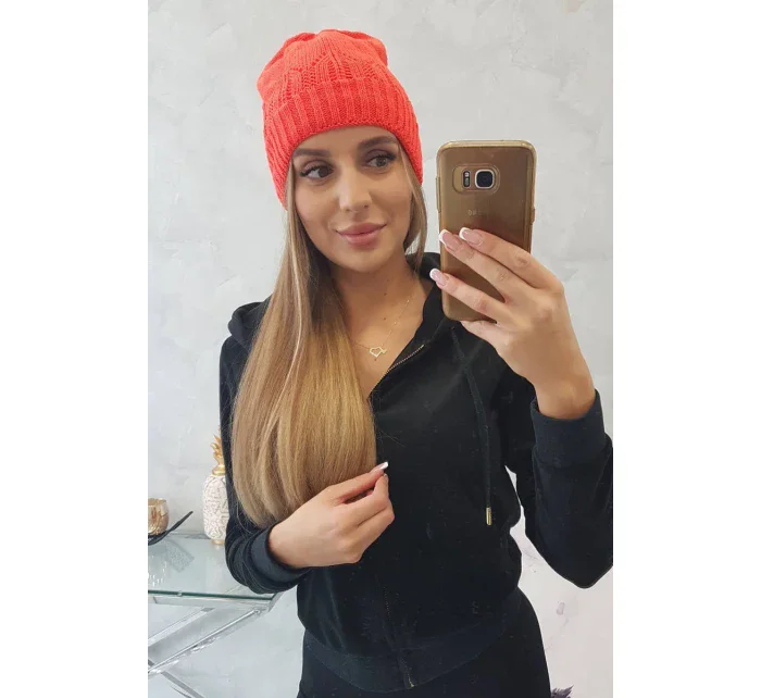 Dámská čepice Irmina model 18751861 oranžová - K-Fashion Dámská čepice Irmina model 18751861 oranžová - K-Fashion