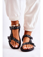 Dámské sandály na suchý zip černé Venna