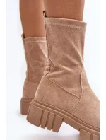 Béžové nazouvací boty na plochém podpatku model 20036645 - Kesi Béžové nazouvací boty na plochém podpatku model 20036645 - Kesi