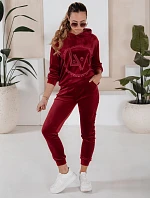 VIP PRIVATE dámská velurová souprava vínová FashionStreet AY0869