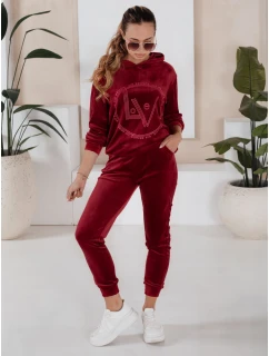 VIP PRIVATE dámská velurová souprava vínová FashionStreet AY0869