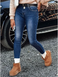 dámské džínové úzké kalhoty s páskem modré Dstreet model 21981111 - FashionStreet