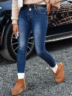 dámské džínové úzké kalhoty s páskem modré Dstreet model 21981111 - FashionStreet