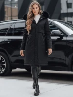 Dámská zimní bunda parka s kožešinou černá model 21991646 - Dstreet Dámská zimní bunda parka s kožešinou černá model 21991646 - Dstreet
