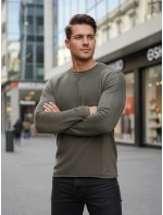 Pánský khaki svetr model 21995134 - FashionStreet Pánský khaki svetr model 21995134 - FashionStreet