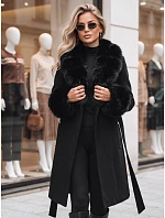Płaszcz damski z odpinanym czarny model 22404894 - FashionStreet Płaszcz damski z odpinanym czarny model 22404894 - FashionStreet