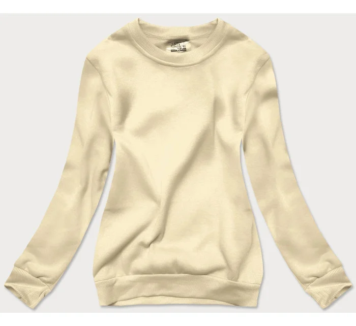 Béžová dámská tepláková mikina se stahovacími lemy model 17038497 - J.STYLE