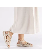 Dámské sandály na podpatku Romans beige Rieker 66201-62