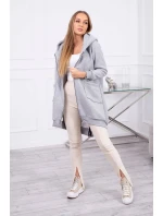 Zateplená mikina se zipem na zádech šedá Zateplená mikina se zipem na zádech šedá