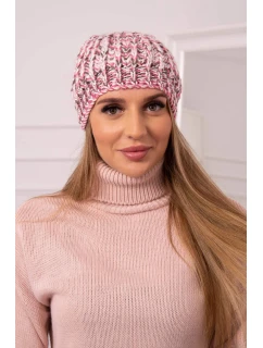 Dámská čepice s bambulí pudrově růžová model 18751897 - K-Fashion