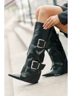 Kozačky ke kolenům na klínu s ohrnutým svrškem a model 21677855 - Boto