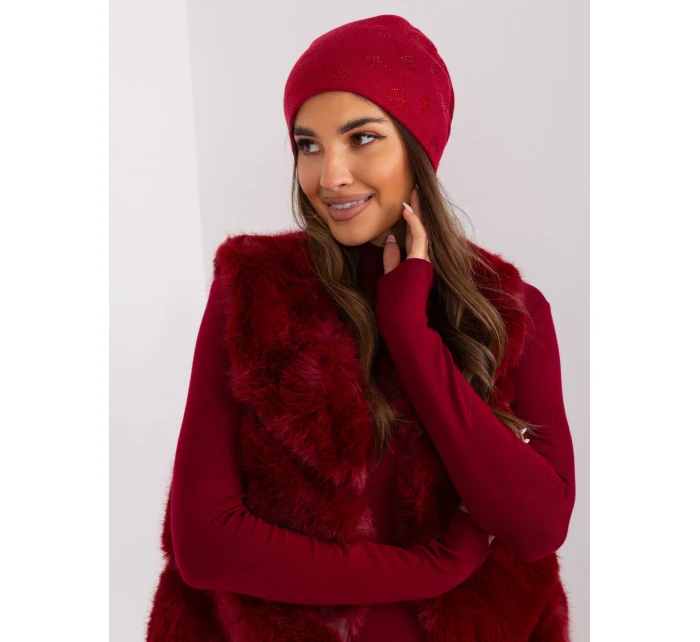 Czapka AT CZ model 18997548 bordowy - FPrice Czapka AT CZ model 18997548 bordowy - FPrice