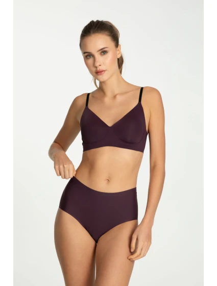 Jednoduchá košilová podprsenka Dark Plum - Julimex