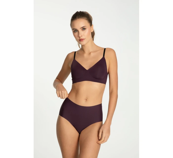 Jednoduchá košilová podprsenka Dark Plum - Julimex