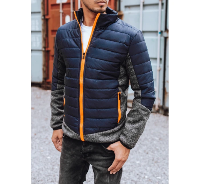 Pánská přechodná bunda prošívaná tmavě modrá FashionStreet TX3783