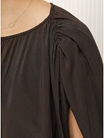 Dámská viskózová souprava se širokými kalhotami, hnědá, FashionStreet AY1201