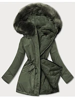 Teplá dámská zimní bunda oboustranná khaki (w610) Teplá dámská zimní bunda oboustranná khaki (w610)