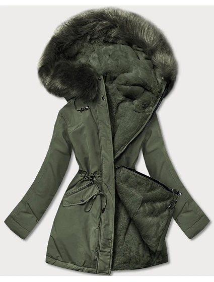 Teplá dámská zimní bunda oboustranná khaki (w610) Teplá dámská zimní bunda oboustranná khaki (w610)