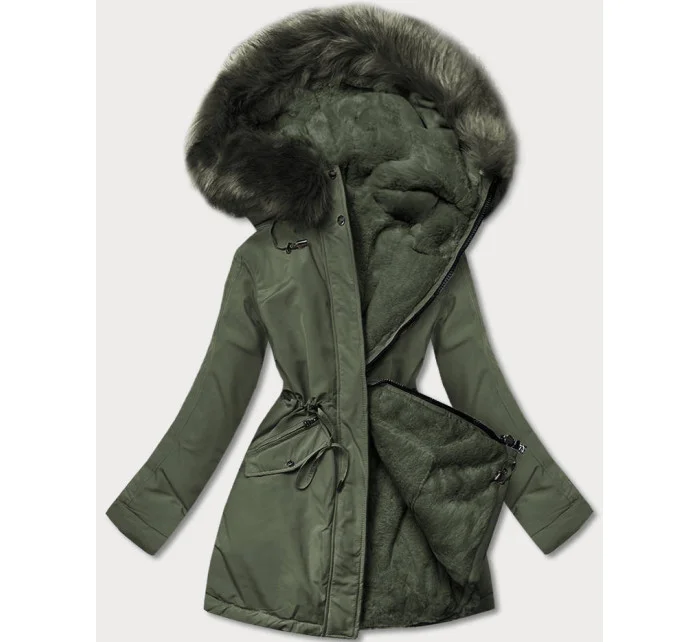 CIEPŁA KURTKA ZIMOWA DAMSKA DWUSTRONNA KHAKI model 21243792 - MHM