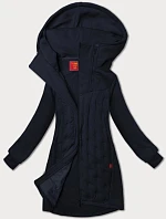 Dlouhá mikina s kapucí a stojáčkem LHD tmavě modrá (AMG-178)