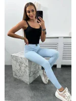 Pruhované legíny modré