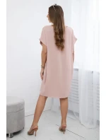 Šaty s kapsami tmavě pudrově růžová