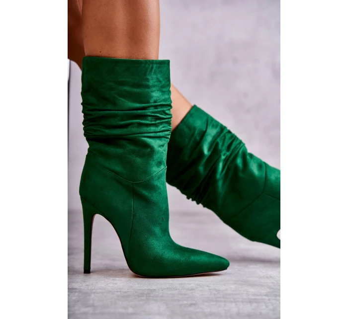 Dámské kozačky kozačky Zelené model 21597026 - Boto