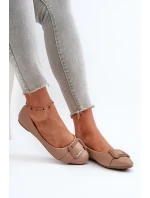 Baleríny S Páskem A Ozdobou Eko Kůže Tmavě Béžové model 21657023 - Boto