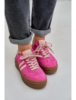 Zazoo N1068S4 Dámské semišové sneakersy na platformě fuchsie