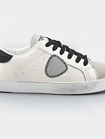 Bílo-černé dámské tenisky trampky z různých spojených materiálů (1088)