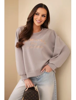 Dámská mikina máslová s výšivkou volného střihu fango