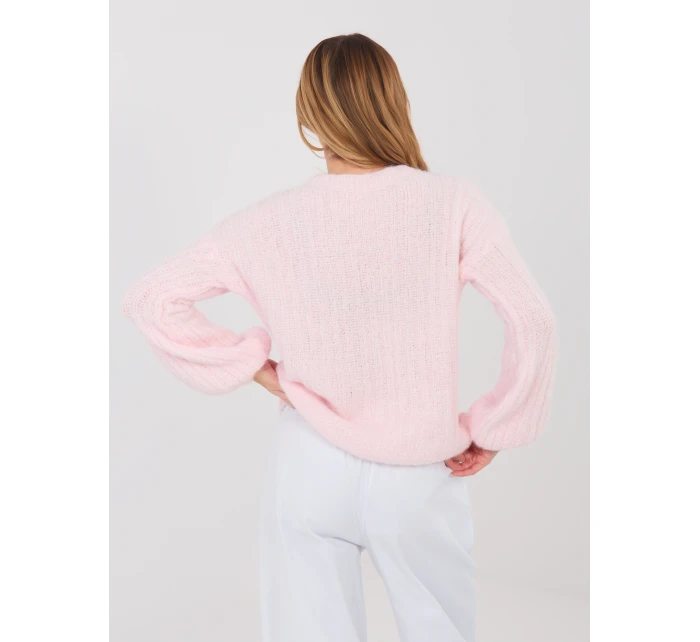 Sweter MI SW model 21954183 jasny różowy - FPrice Sweter MI SW model 21954183 jasny różowy - FPrice