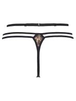 Tanga Marshmallow V-7888 černá/béžový - Axami