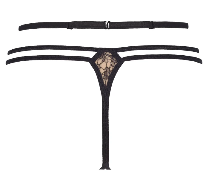 Tanga Marshmallow V-7888 černá/béžový - Axami