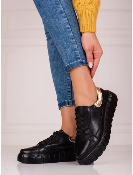 Originální  tenisky černé dámské bez podpatku