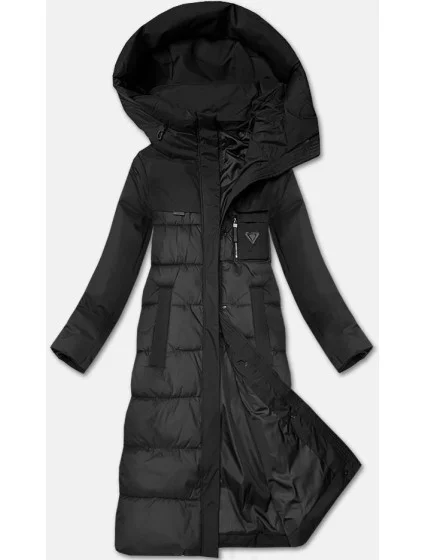 Černá zimní bunda z různých spojených materiálů Libland (7820) Černá zimní bunda z různých spojených materiálů Libland (7820)