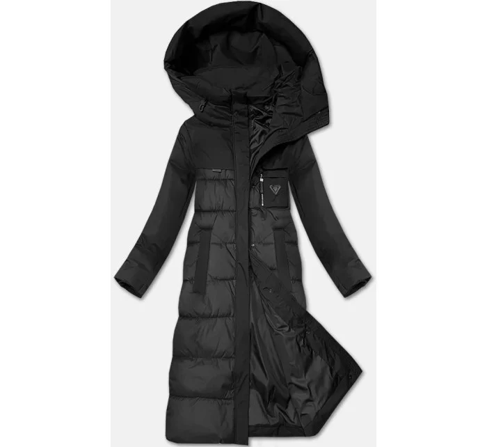 Černá zimní bunda z různých spojených materiálů Libland (7820) Černá zimní bunda z různých spojených materiálů Libland (7820)
