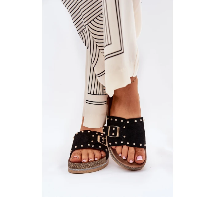 Dámské Pantofle Na Platformě S Přezkou A Černé model 21689950 - Boto