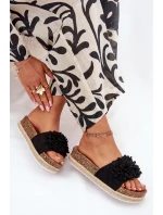 Dámské Pantofle Na Platformě S Ozdobnými Květinami Černé Tessara Dámské Pantofle Na Platformě S Ozdobnými Květinami Černé Tessara