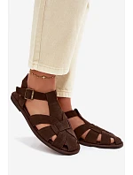 Dámské Sandály Ploché z Semiše Big Star Čokoládové model 22064182 - Big Star Shoes Dámské Sandály Ploché z Semiše Big Star Čokoládové model 22064182 - Big Star Shoes