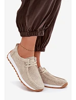 Dámské polobotky z přírodního semiše béžové model 22091763 - EVENTO