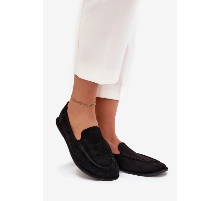 Dámské mokasíny z eko semiše Miryelle – černé