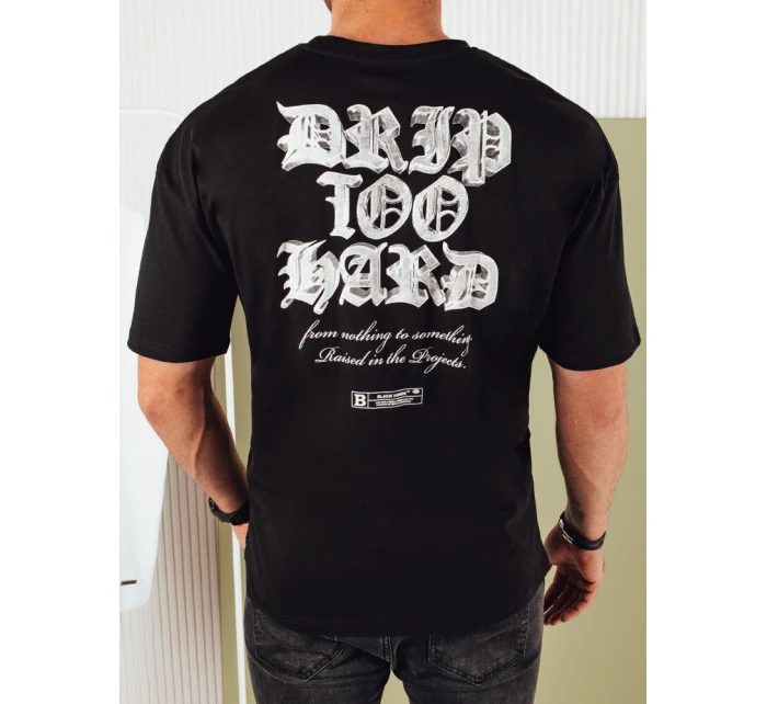 Pánské tričko s potiskem černé FashionStreet RX5435