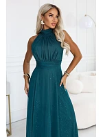 – dlouhé šaty s detailem a střihem – zelené model 22297218 - numoco basic – dlouhé šaty s detailem a střihem – zelené model 22297218 - numoco basic