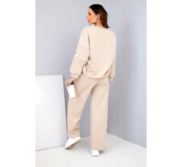 Dámská sada máslo mikina + kalhoty béžový