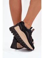 Kožené Sneakersy Na Platformě Dámské Big Star model 21705730 HIPOLY SYSTEM Černé - Big Star Shoes Kožené Sneakersy Na Platformě Dámské Big Star model 21705730 HIPOLY SYSTEM Černé - Big Star Shoes